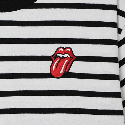 ザ・ローリング・ストーンズ / Embroidered Lick Striped Tee