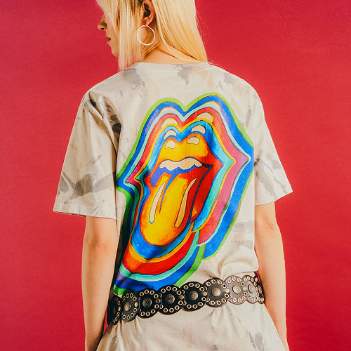 ザ・ローリング・ストーンズ / RS No,9 Harajuku【The Rolling Stones Stone Tongue Logo Graphic Back Print Tie Dye T-Shirt】