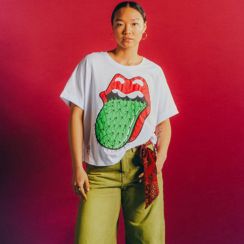 ザ・ローリング・ストーンズ / RS No,9 Harajuku【The Rolling Stones Boxy SS Puff Print T-Shirt】【Women’s】