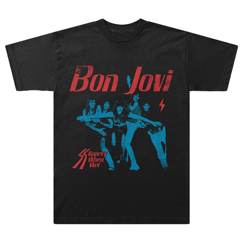 ボン・ジョヴィ / Slippery When Wet Red And Blue Tee