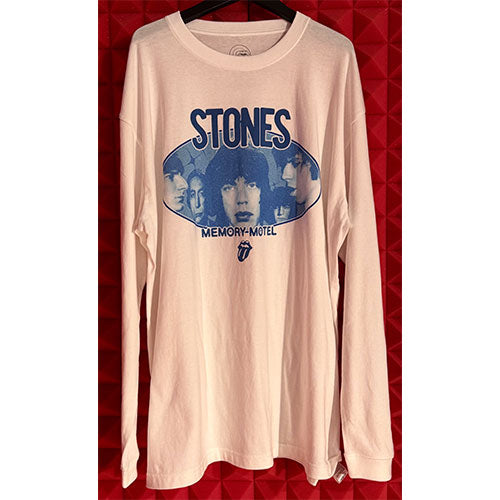 ザ・ローリング・ストーンズ / RS No,9 Harajuku The Rolling Stones Black And Blue Band And Logo Graphic L/S T-Shirts White【グッズ】