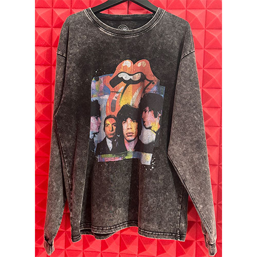 ザ・ローリング・ストーンズ / RS No,9 Harajuku The Rolling Stones Black And Blue Art Band Graphic L/S T-Shirts Black【グッズ】