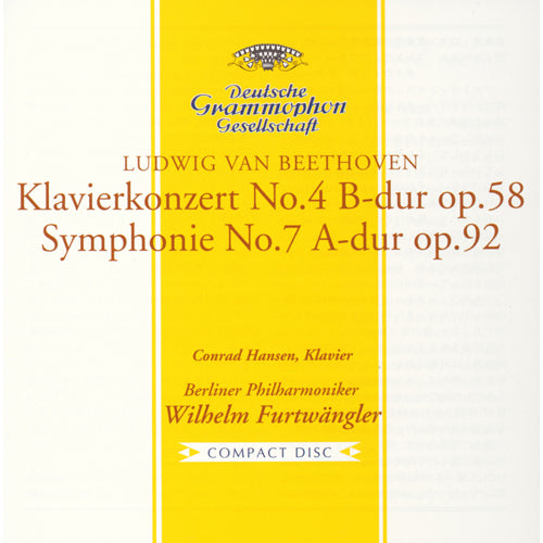 ヴィルヘルム・フルトヴェングラー / ベートーヴェン:ピアノ協奏曲第4番、交響曲第7番【初回生産限定】【CD】【UHQCD】