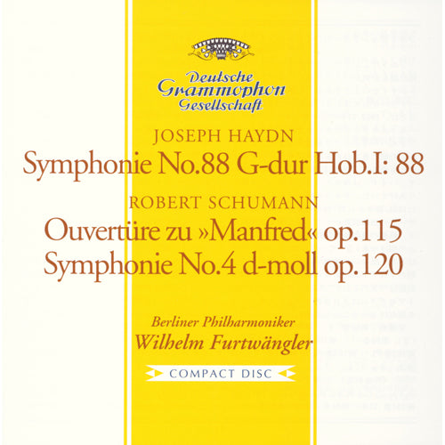 ヴィルヘルム・フルトヴェングラー / ハイドン:交響曲第88番/シューマン:《マンフレッド》序曲、交響曲第4番【初回生産限定】【CD】【UHQCD】