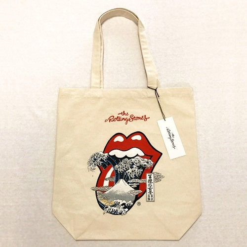 ザ・ローリング・ストーンズ / Ukiyoe X The Rolling Stones tote bag (トートバッグ/白 赤ベロVer.)【Free】
