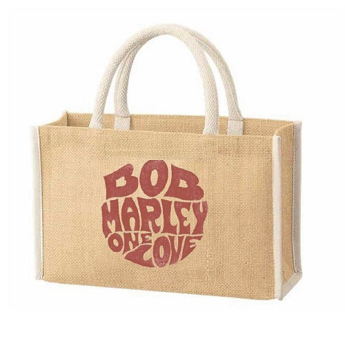 ボブ・マーリー / Bob Marley Pop Up Store【Bob Marley Retro Logo Mini Juteトートバッグ】【Beige】