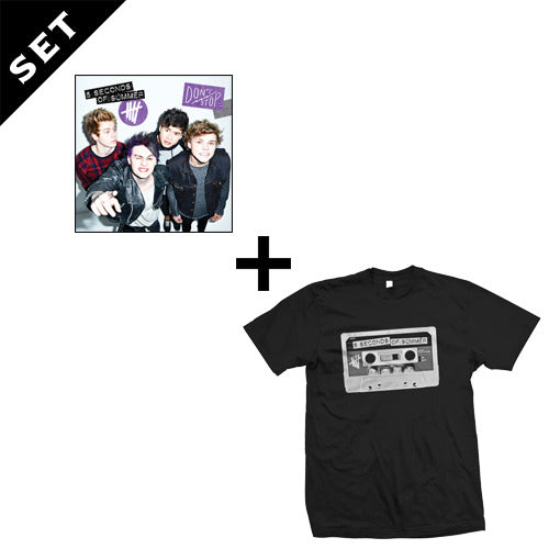 ファイヴ・セカンズ・オブ・サマー / ドント・ストップ + 5SOS TAPE ON T-SHIRT【ユニセックス】【S】【CD】【+Tシャツ】