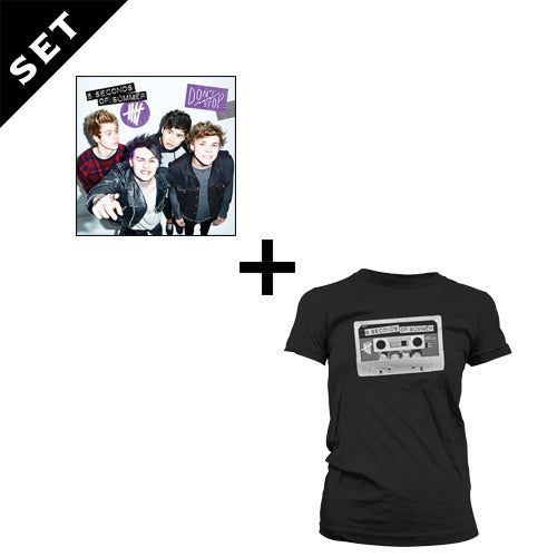 ファイヴ・セカンズ・オブ・サマー / ドント・ストップ + 5SOS TAPE ON T-SHIRT【レディース】【L】【CD】【+Tシャツ】
