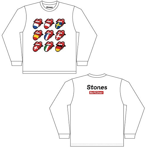 ザ・ローリング・ストーンズ / The Rolling Stones No Filter Tongue Flags LS Tee【Tシャツ】【白】【S/M/L/XL】