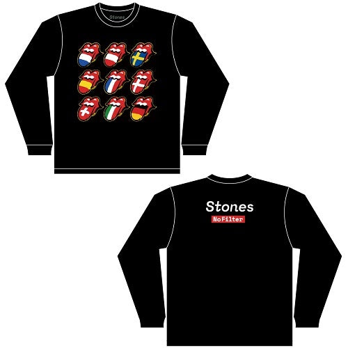 ザ・ローリング・ストーンズ / The Rolling Stones No Filter Tongue Flags LS Tee【Tシャツ】【黒】【S/M/L/XL】