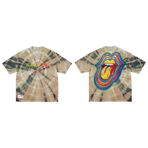 ザ・ローリング・ストーンズ / RS No,9 Harajuku【The Rolling Stones Stone Tongue Logo Graphic Back Print Tie Dye T-Shirt】