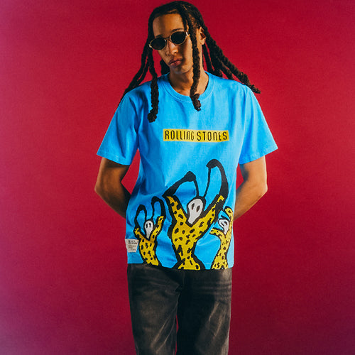 ザ・ローリング・ストーンズ / RS No,9 Harajuku【The Rolling Stones Blue Jumbo Graphic Print T-Shirt】