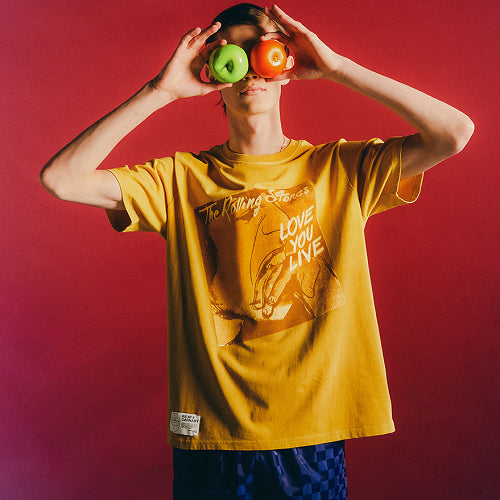 ザ・ローリング・ストーンズ / RS No,9 Harajuku【The Rolling Stones Brown Graphic Print Tie Dye T-Shirt】