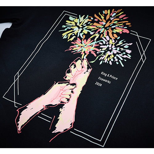 King & Prince / King & Princeとうちあげ花火 イラストTシャツ / 黒【オンライン販売 第3期】