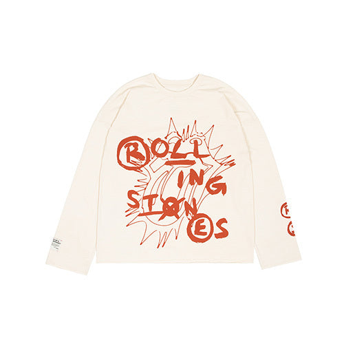 ザ・ローリング・ストーンズ / RS No,9 Harajuku【The Rolling Stones Stones Sun Raw Hem Boxy Fit Long Sleeve T-Shirt】
