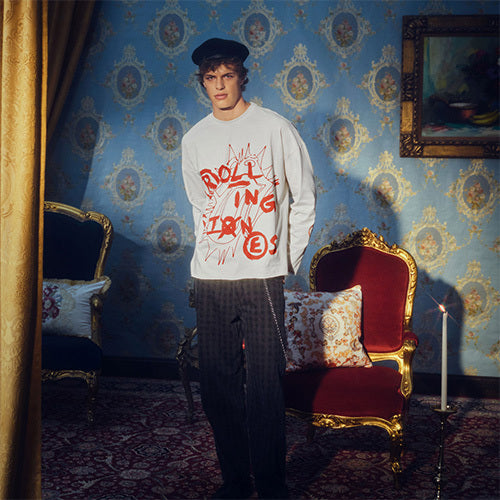 ザ・ローリング・ストーンズ / RS No,9 Harajuku【The Rolling Stones Stones Sun Raw Hem Boxy Fit Long Sleeve T-Shirt】