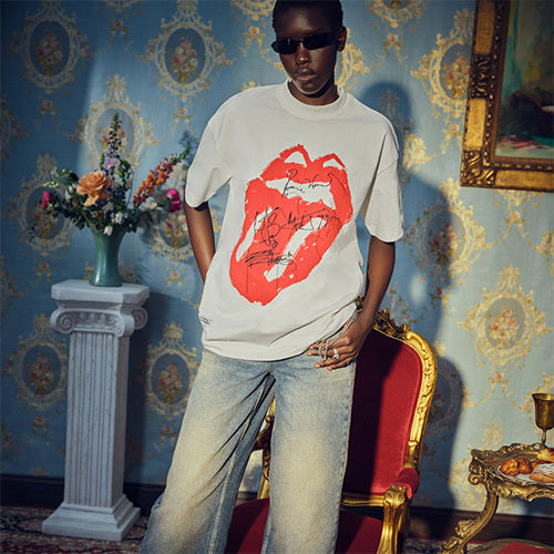 ザ・ローリング・ストーンズ / RS No,9 Harajuku【The Rolling Stones Womens Signature Lick Embroidered Tee】