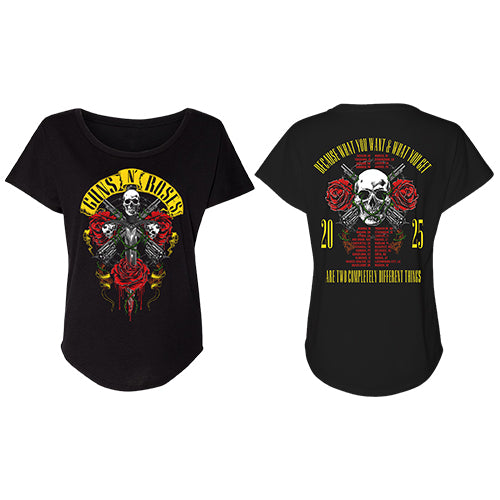 ガンズ・アンド・ローゼズ / Guns N' Roses Japan 2025 Dagger Rose Women's T-Shirt