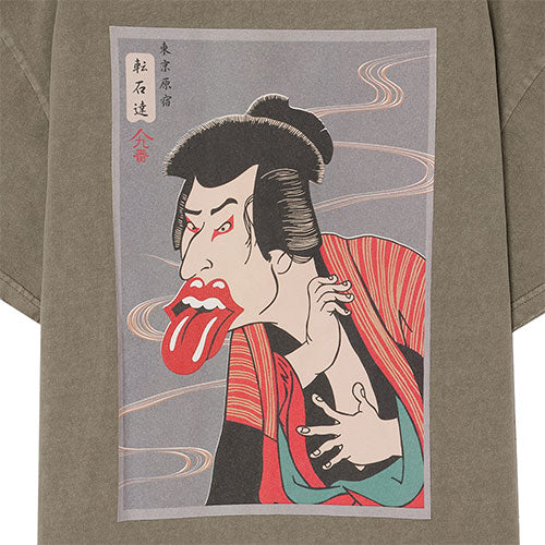 ザ・ローリング・ストーンズ / RS No,9 Harajuku The Rolling Stones Ukiyo No Tongue Graphic Tee Beige【グッズ】