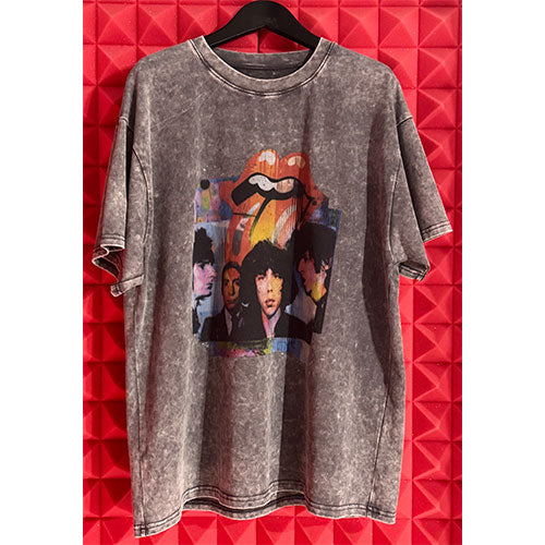 ザ・ローリング・ストーンズ / RS No,9 Harajuku The Rolling Stones Black And Blue Art Band Graphic S/S T-Shirts Gray【グッズ】