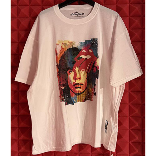 ザ・ローリング・ストーンズ / RS No,9 Harajuku The Rolling Stones Black And Blue Mick Jagger Graphic S/S Tee White【グッズ】