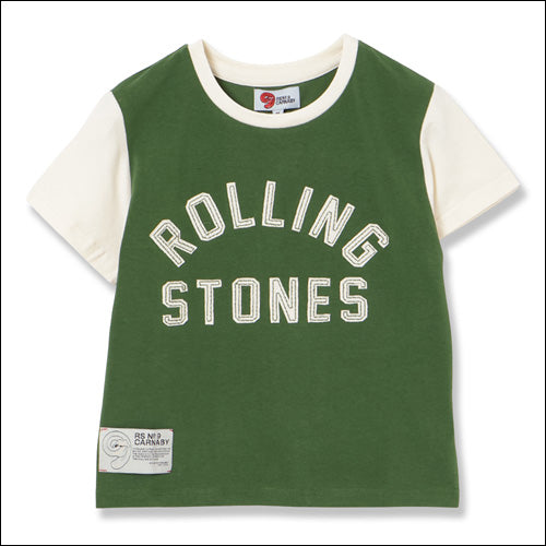 ザ・ローリング・ストーンズ / RS No,9 Harajuku Stones Varsity Chenille Applique Fitted T-Shirt Green【グッズ】