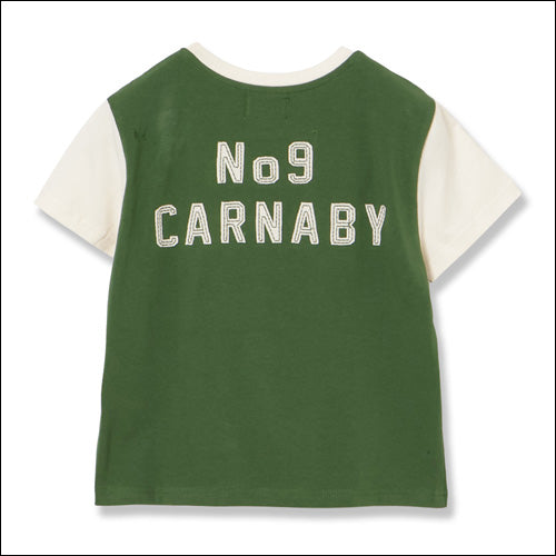 ザ・ローリング・ストーンズ / RS No,9 Harajuku Stones Varsity Chenille Applique Fitted T-Shirt Green【グッズ】