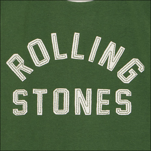 ザ・ローリング・ストーンズ / RS No,9 Harajuku Stones Varsity Chenille Applique Fitted T-Shirt Green【グッズ】