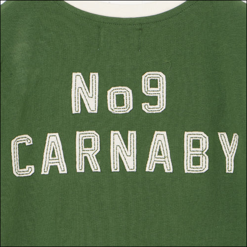 ザ・ローリング・ストーンズ / RS No,9 Harajuku Stones Varsity Chenille Applique Fitted T-Shirt Green【グッズ】