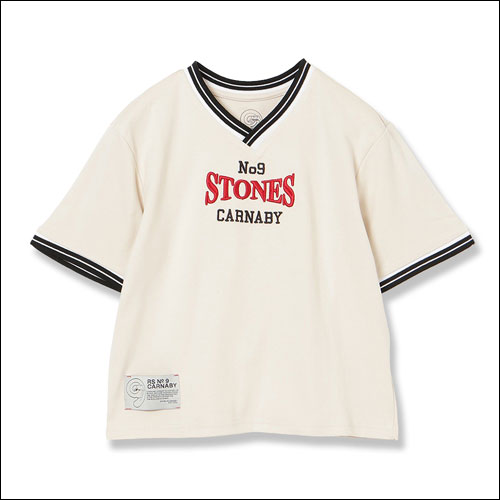 ザ・ローリング・ストーンズ / RS No,9 Harajuku Stones Varsity V-Neck Baby T-Shirt White【グッズ】