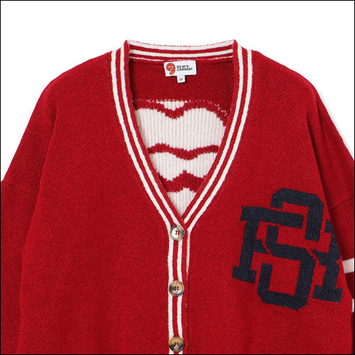 ザ・ローリング・ストーンズ / RS No,9 Harajuku Distressed Varsity Cardigan Red【グッズ】