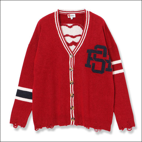 ザ・ローリング・ストーンズ / RS No,9 Harajuku Distressed Varsity Cardigan Red【グッズ】
