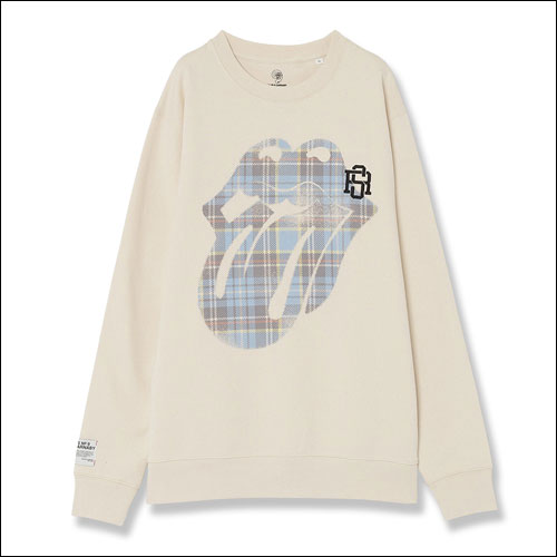 ザ・ローリング・ストーンズ / RS No,9 Harajuku Tartan Lick Fleece Crewneck White【グッズ】