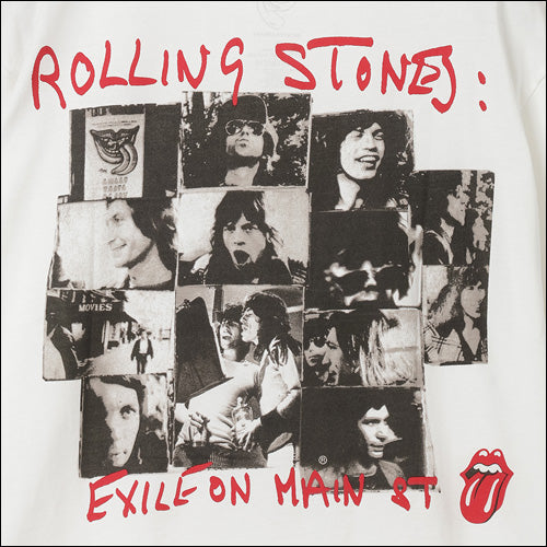 ザ・ローリング・ストーンズ / RS No,9 Harajuku Exile On Man Collage T-Shirt White【グッズ】