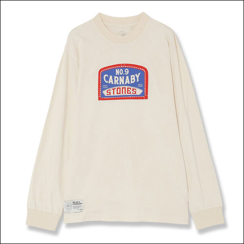 ザ・ローリング・ストーンズ / RS No,9 Harajuku Stones Americana Natural LS T-Shirt White【グッズ】