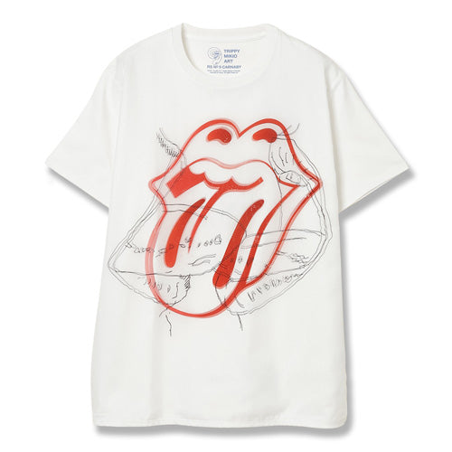 ザ・ローリング・ストーンズ / RS No,9 Harajuku Trippy Mikio Art RS9 Lip & Tong Sketches T-Shirt White【グッズ】