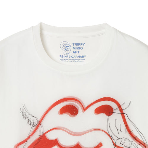 ザ・ローリング・ストーンズ / RS No,9 Harajuku Trippy Mikio Art RS9 Lip & Tong Sketches T-Shirt White【グッズ】