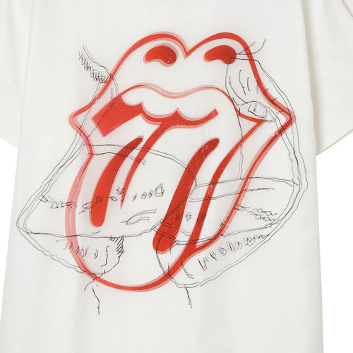 ザ・ローリング・ストーンズ / RS No,9 Harajuku Trippy Mikio Art RS9 Lip & Tong Sketches T-Shirt White【グッズ】