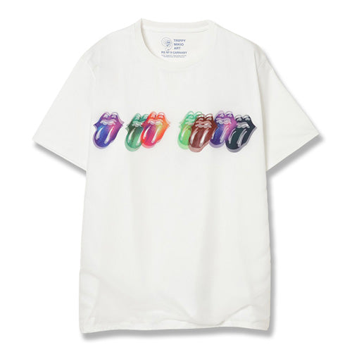 ザ・ローリング・ストーンズ / RS No,9 Harajuku Trippy Mikio Art RS9 Lip & Tong 7Lips T-Shirt White【グッズ】