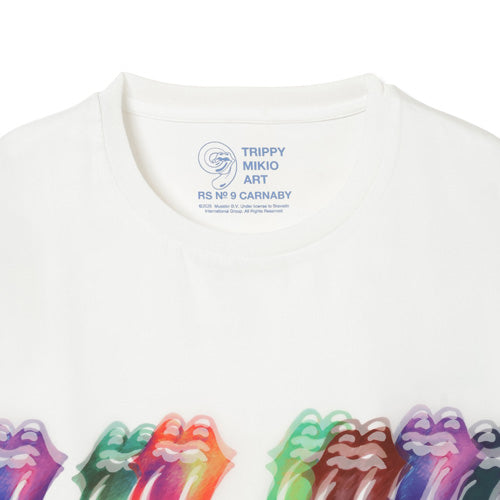 ザ・ローリング・ストーンズ / RS No,9 Harajuku Trippy Mikio Art RS9 Lip & Tong 7Lips T-Shirt White【グッズ】