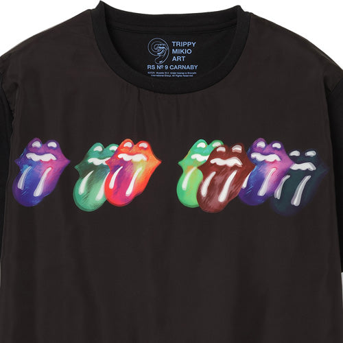 ザ・ローリング・ストーンズ / RS No,9 Harajuku Trippy Mikio Art RS9 Lip & Tong 7Lips T-Shirt Black【グッズ】