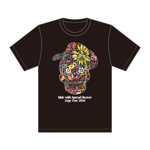 hide with Spread Beaver / SKULL REPLICATE Tシャツ Black【グッズ】
