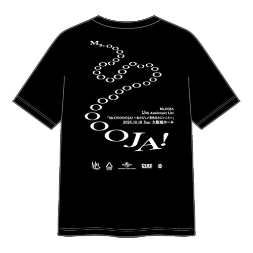 Ms.OOJA / 15周年記念ライブ 大阪城ホール 「Ms.OOOOOJA! 〜あたらしい景色をみにいこう〜」 リフレクターTシャツ A / ブラック【グッズ】