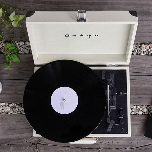 ONKYO / Bluetoothスピーカー内蔵ポータブルターンテーブル「OCP-01」【ヴィンテージホワイト】