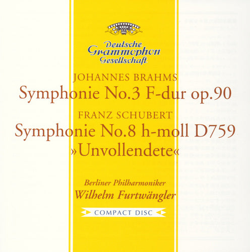 ヴィルヘルム・フルトヴェングラー / ブラームス：交響曲第3番／シューベルト：交響曲第8番《未完成》【初回生産限定】【CD】【UHQCD】
