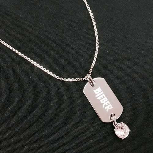 ジャスティン・ビーバー / Justin Bieber SWAROVSKI Necklace (ネックレス/シルバー)【Free】