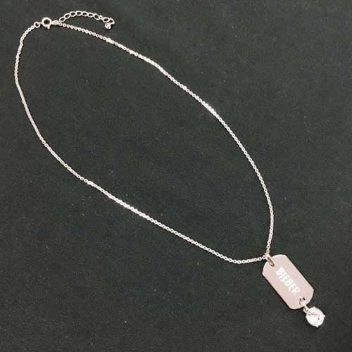 ジャスティン・ビーバー / Justin Bieber SWAROVSKI Necklace (ネックレス/シルバー)【Free】