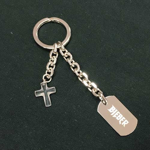 ジャスティン・ビーバー / Justin Bieber SWAROVSKI Keychain (キーホルダー/シルバー)【Free】