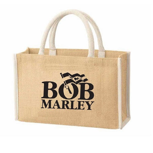 ボブ・マーリー / Bob Marley Pop Up Store【Bob Marley Flag Logo Mini Jute トートバッグ】【Beige】