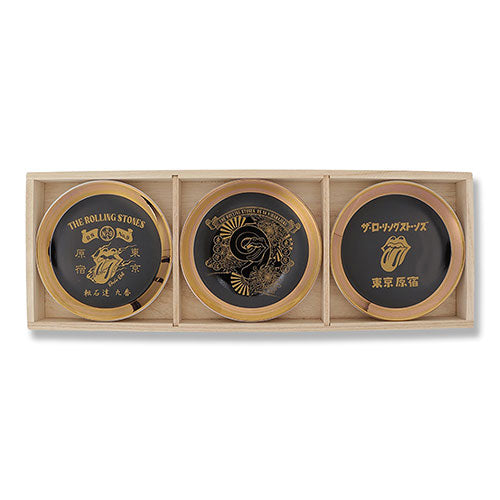 ザ・ローリング・ストーンズ / RS No,9 Harajuku The Rolling Stones 豆皿 3枚SET 黒【グッズ】